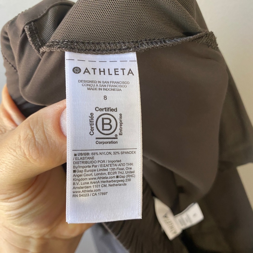 Athleta Brooklyn Wide Leg Pants Brown Pleated Performance Trousers Womens 8 - Picture 11 of 16